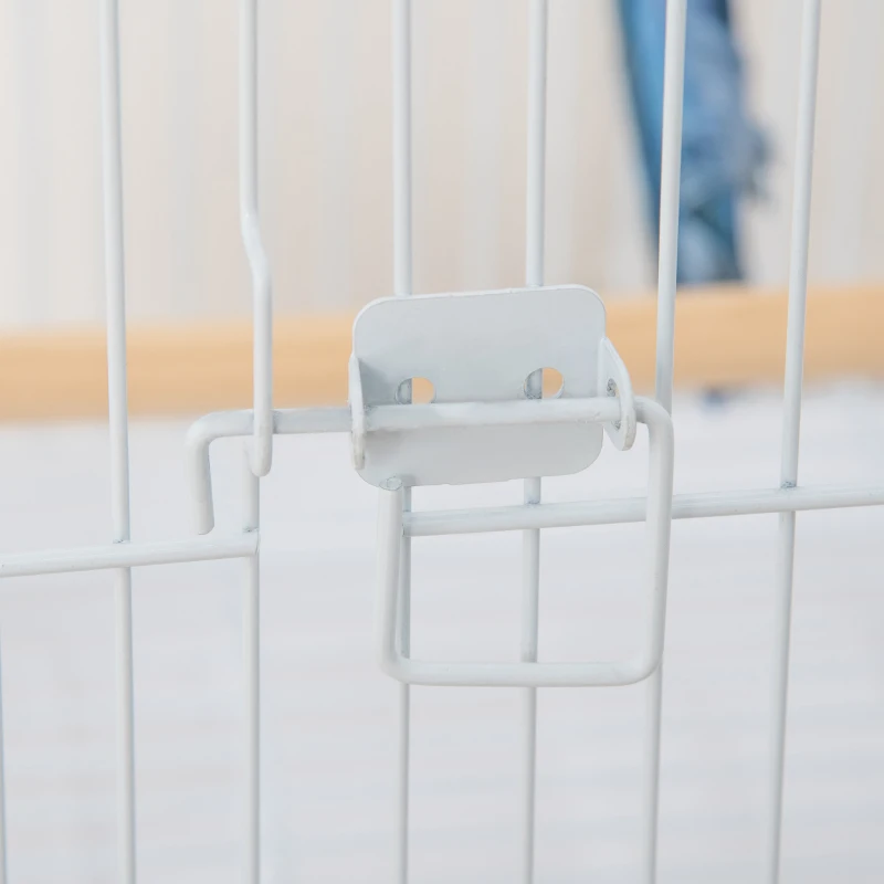 PawHut Colivie pentru Păsări cu Roți Colivie Mare cu Suport și Raft pentru Nimfă Conură de Soare 50x49x137 cm Alb