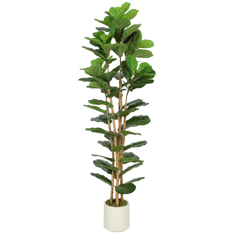 HOMCOM 180cm Artificial Fiddle Leaf Fig Tree - Green