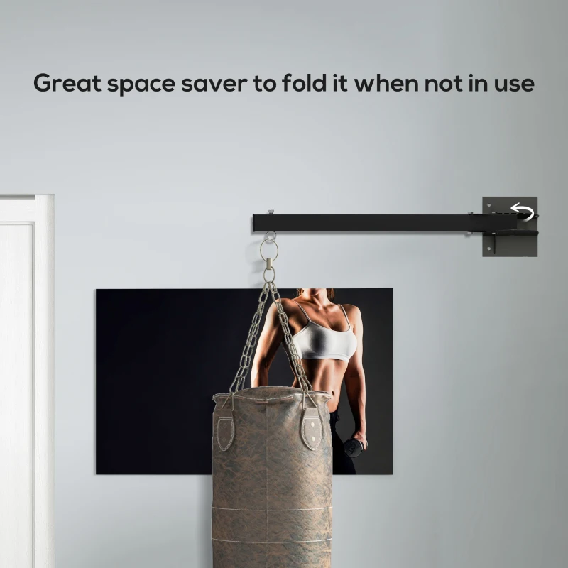 SPORTNOW Mocowanie worka treningowego, montaż na ścianie, 9 kątów, stal, do 100 kg, Czarny