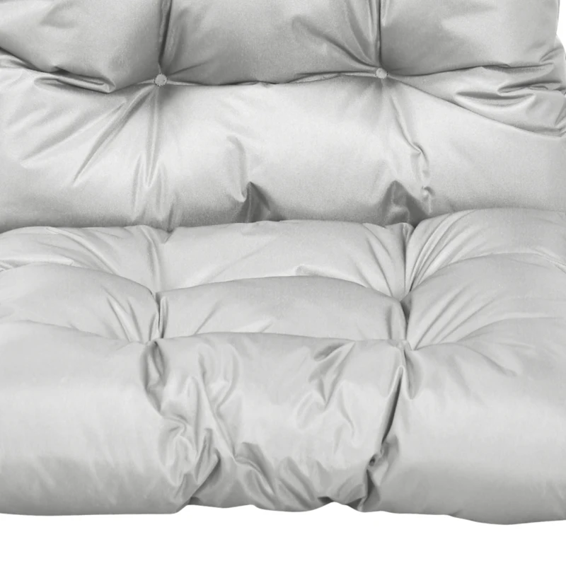 Outsunny Garden Back Chair Cushion, Comfortable Patio Seat Cushion Pad with Backrest for Outdoor & Indoor Use, Light Grey