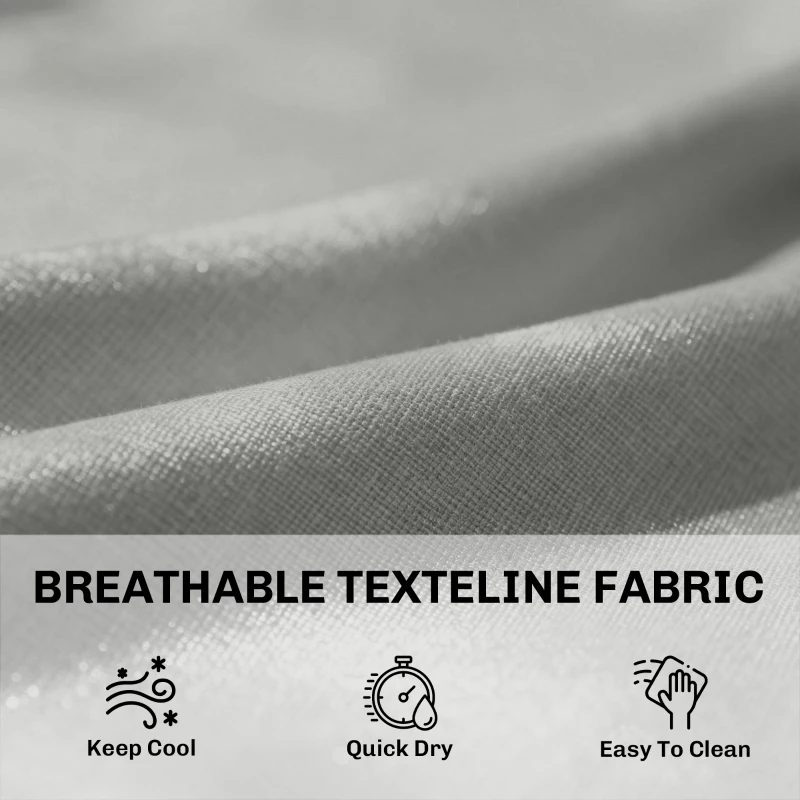 Outsunny Rattan Sun Lounger, Garden Recliner with 5 Position Adjustable Back, S Shaped Texteline Seat, Headrest, Light Grey