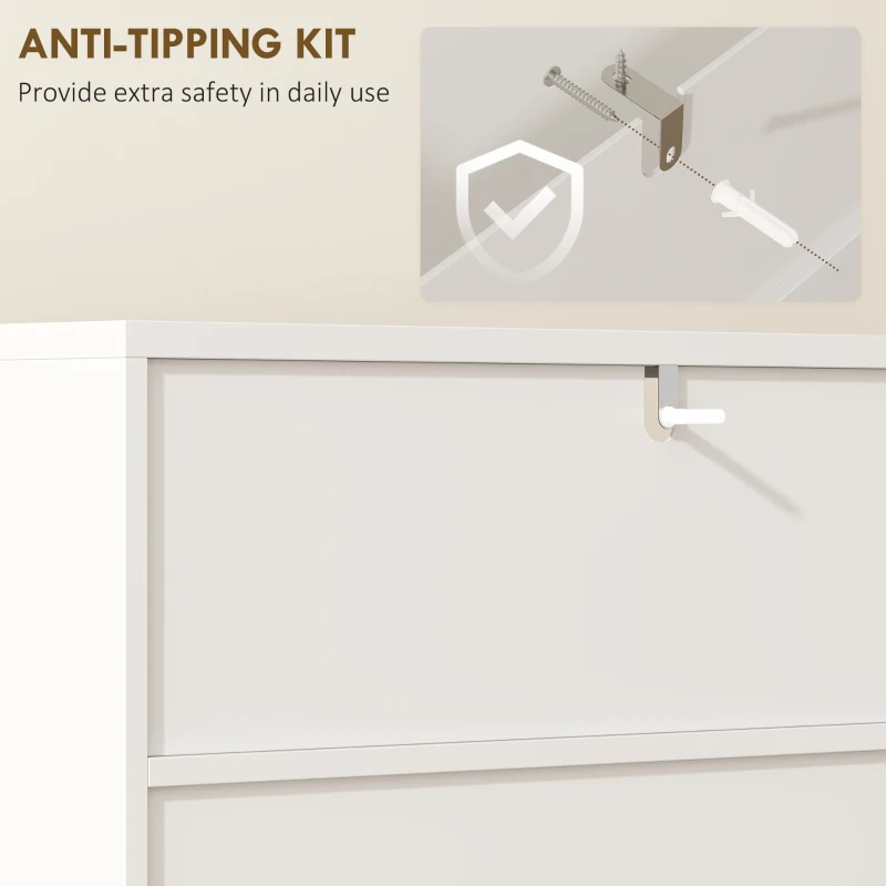 HOMCOM Szafka Łazienkowa, Komoda do Pomieszczeń, Drzwi Soft-Close, 2 Otwarte Regały, MDF, Biała