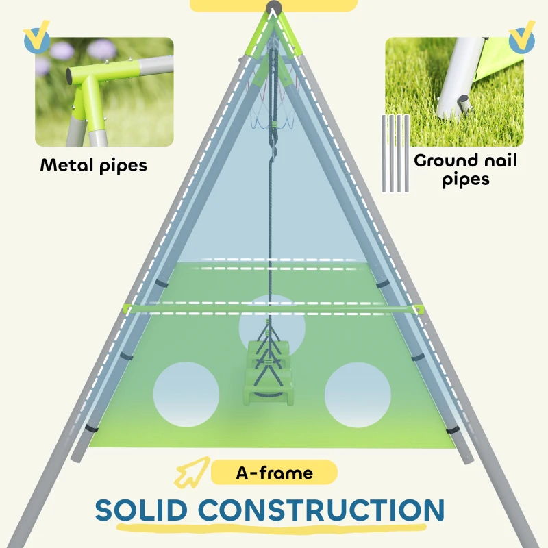 Huśtawka 3 w 1, metalowa konstrukcja, do ogrodu, stabilna