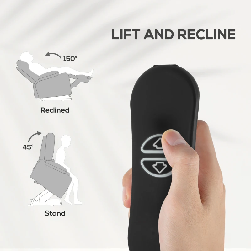 HOMCOM Velvet-Feel 150° Electric Riser Recliner Chair - Grey