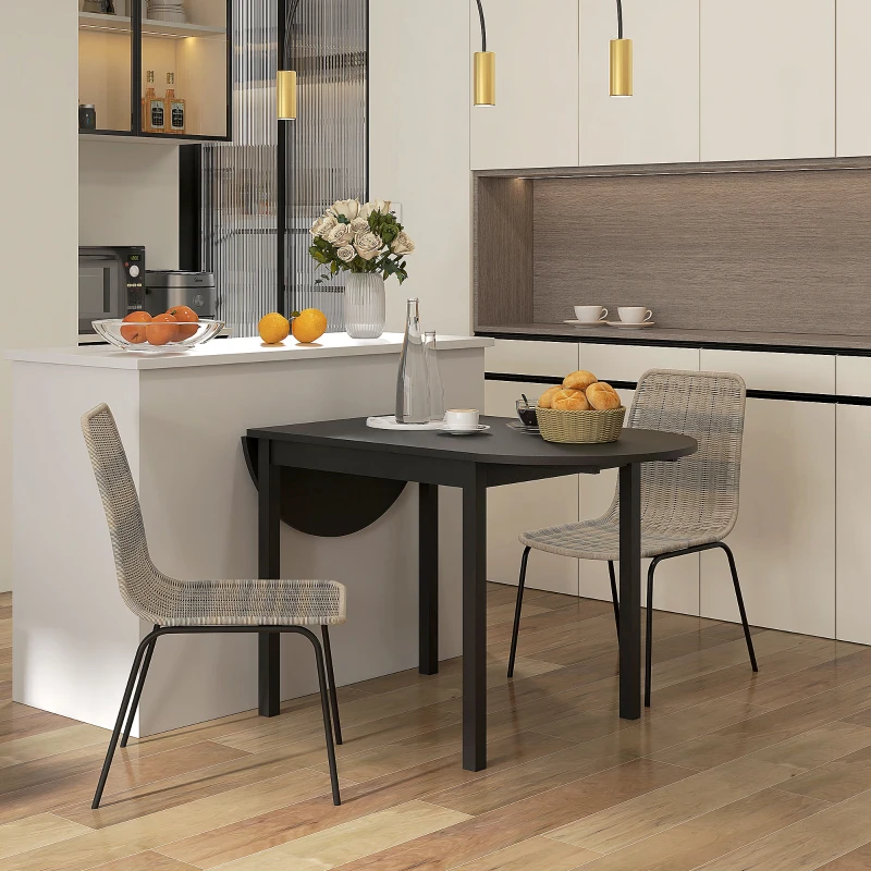 HOMCOM Lot de 2 chaises de salle à manger élégantes, en résine tressée imitation rotin, piètement acier