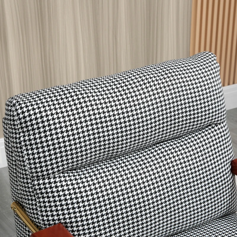 HOMCOM Fotel relaksacyjny, aksamitny, z podłokietnikami, szary