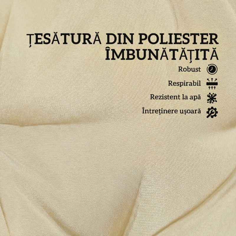 Outsunny Set 2 Perne pentru Scaune de Exterior cu Curele de Fixare, Perne Imbottite din Poliester și Bumbac, pentru Șezlonguri, Fotolii, 50x120x8 cm, Bej