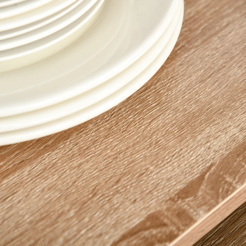 HOMCOM Mobiletto Microonde da Cucina con 4 Ripiani e 4 Ganci, in Acciaio e Legno, 60x40x125 cm, Color Legno