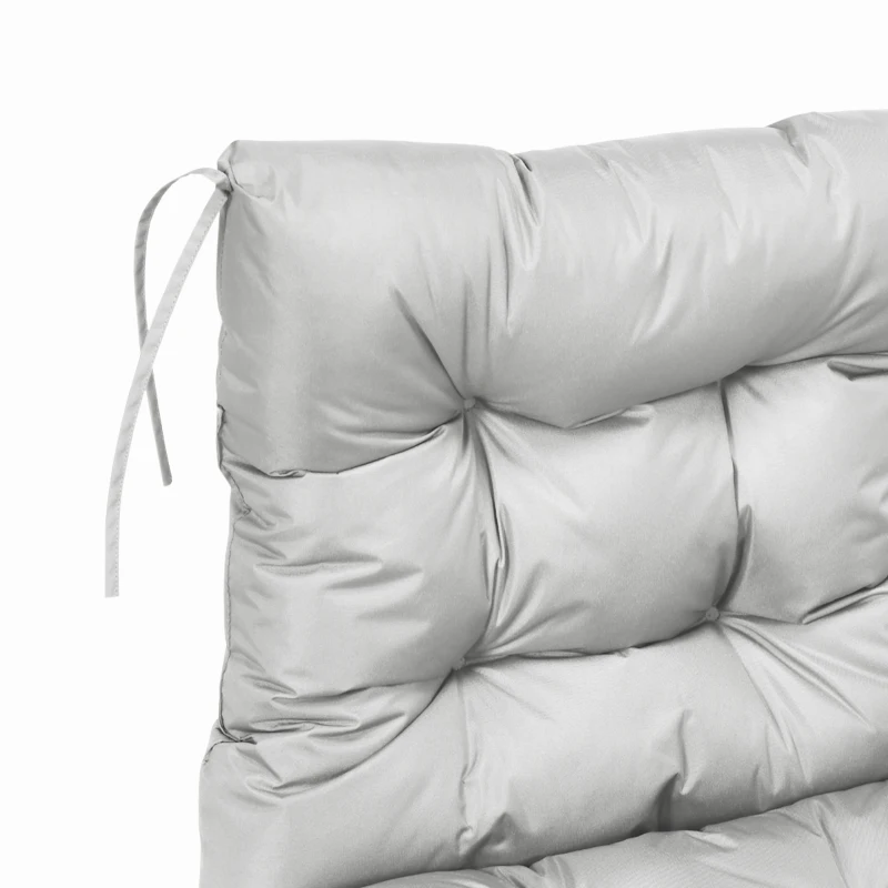 Outsunny Garden Back Chair Cushion, Comfortable Patio Seat Cushion Pad with Backrest for Outdoor & Indoor Use, Light Grey