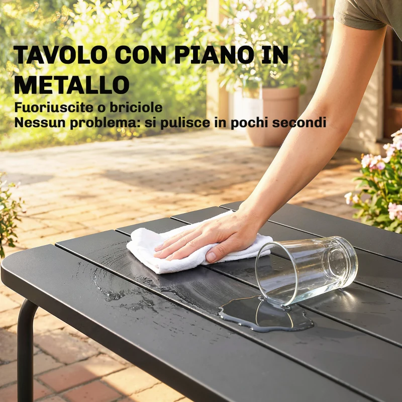 Outsunny Set da Giardino in Rattan 4 Pezzi con Divano, Poltrone, Tavolo, Khaki