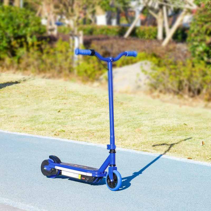 AIYAPLAY Elektroroller für Kinder 6–14 Jahre, max. 10 km/h, bunte LED-Leuchten, elektrische Bremse, blau