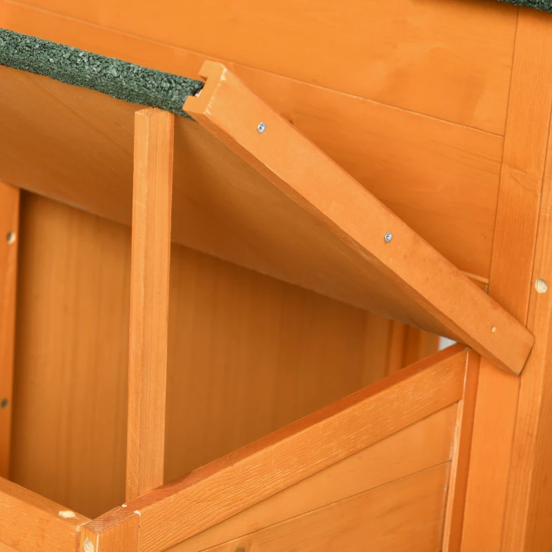 PawHut Cotet mare din lemn pentru 3-6 găini cu acoperiș bitumat, cuib și tavă detașabilă 297,5x68x118 cm Natural