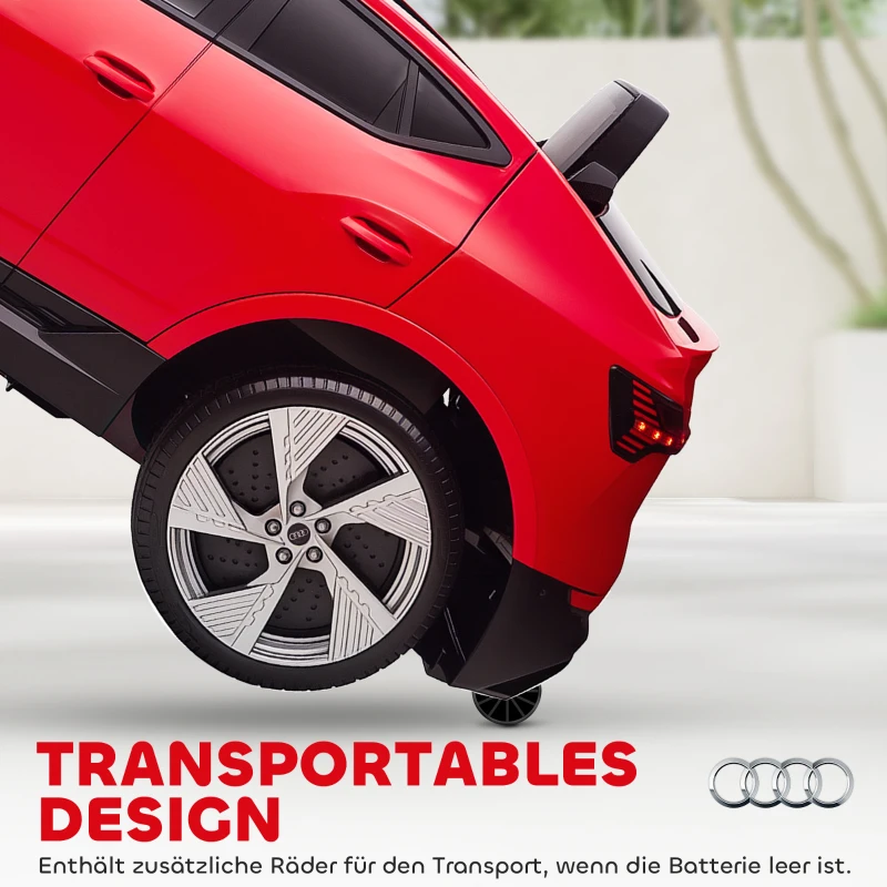 HOMCOM Kinder-Elektroauto, bis 5 km/h, mit Sicherheitsgurt, Fernbedienung, Scheinwerfern, Musikfunktion, rot