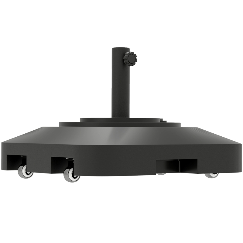Outsunny Bază pentru umbrelă cu roți, umplibilă cu apă sau nisip, din HDPE, 48x48x32.5 cm, negru