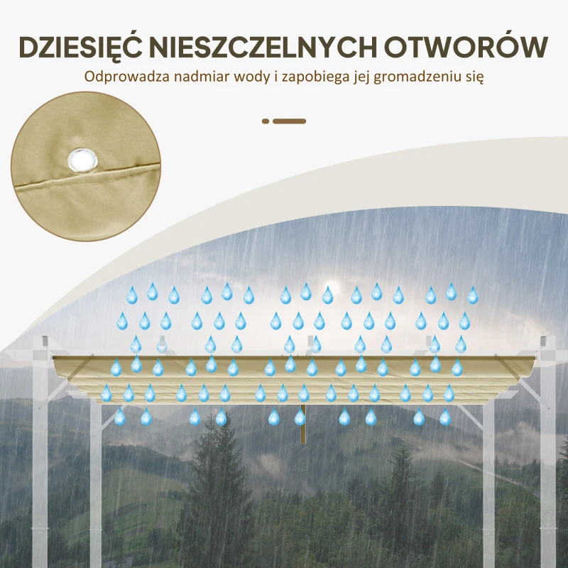 Wodoodporna zadaszenie do pergoli 4x3 m, składane, fala