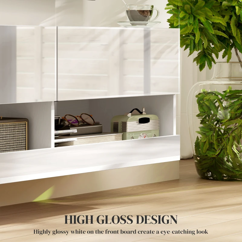 Szafka RTV z oświetleniem LED, 120 x 35 x 40,5 cm, Biała