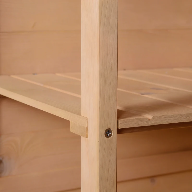 Outsunny Wooden Small Shed, Garden Storage Shed with Shelves and Bolt Latch, 75L x 56W x115H cm, Natural