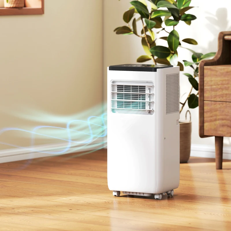 HOMCOM Climatiseur Portable 10 000 BTU 4 en 1 Refroidissement Déshumidificateur Ventilateur avec WiFi pour 30 m² Blanc