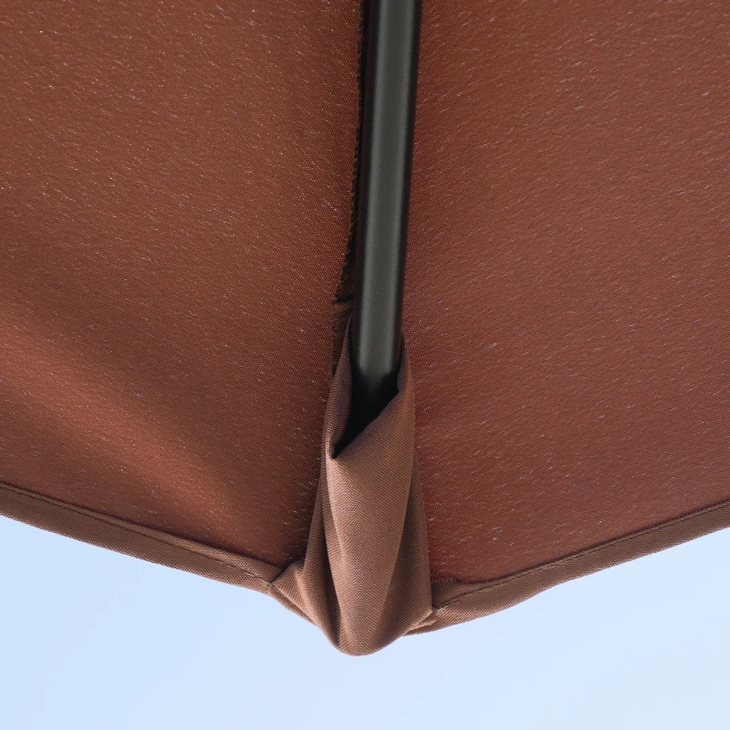 Outsunny Chapéu de Sol de Parede 200x190x240 cm com Manivela Poste de Aço e Base Cruzada Anti-UV para Terraço Varanda Castanho