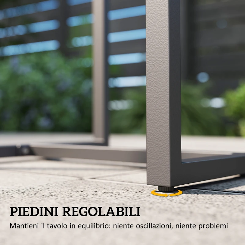 Outsunny Salotto da Giardino in Rattan con 2 Poltrone da Esterno e Tavolino con Piano in Vetro, Nero