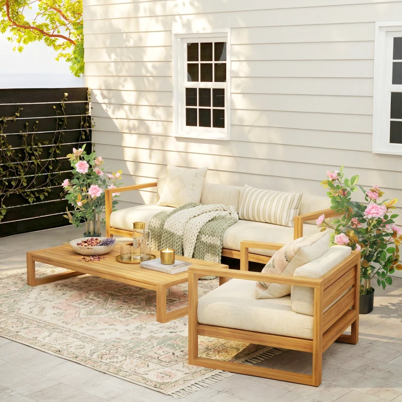 HOMCOM 90cm Artificial Rose Tree Set of 2, Decorative Fake Plant with 344 Silk Leaves 17 Flowers for Outdoor Indoor Decor, Pink