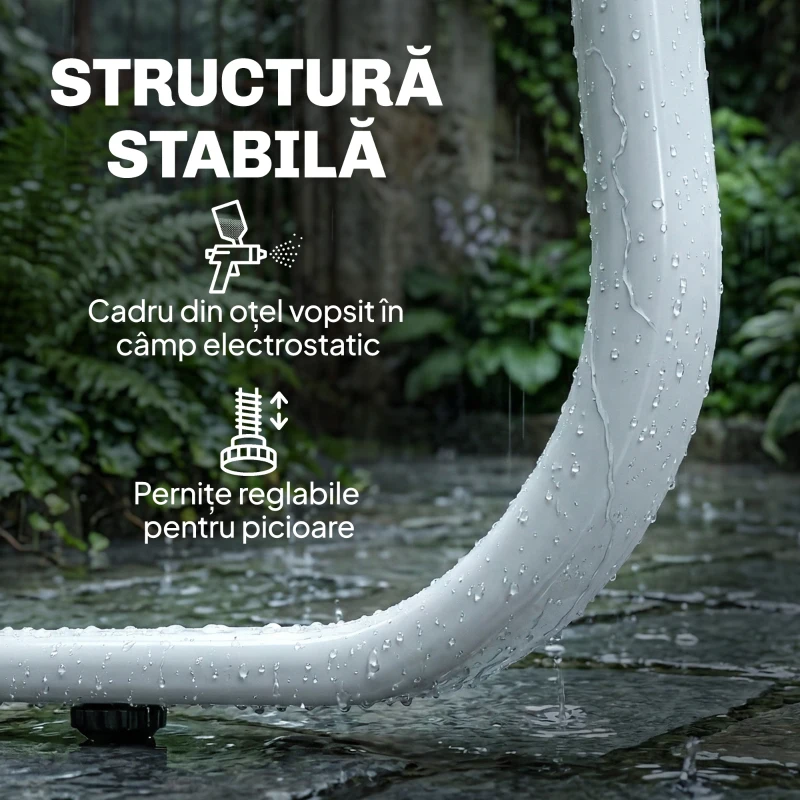 Outsunny Set Mobilier de Grădină 4 Piese cu Canapea, Fotolii și Masă, Kaki și Alb