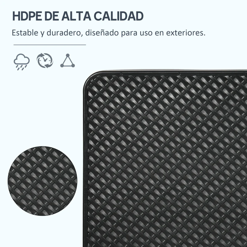 Outsunny Base para Sombrilla de 4 Piezas Soporte para Parasol de HDPE Rellenable con Agua 59 kg o Arena 80 kg para Jardín Negro