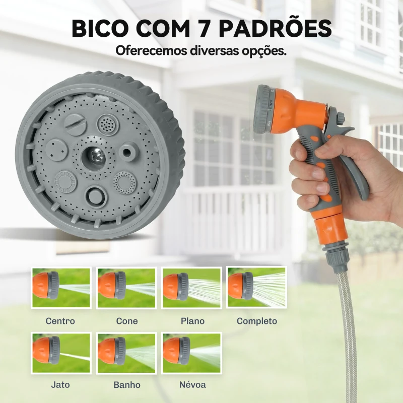 DURHAND Mangueira Retrátil de Parede com Carretel de 10+1 m com Retorno Automático e Bocal de 7 Funções Giratório a 180°