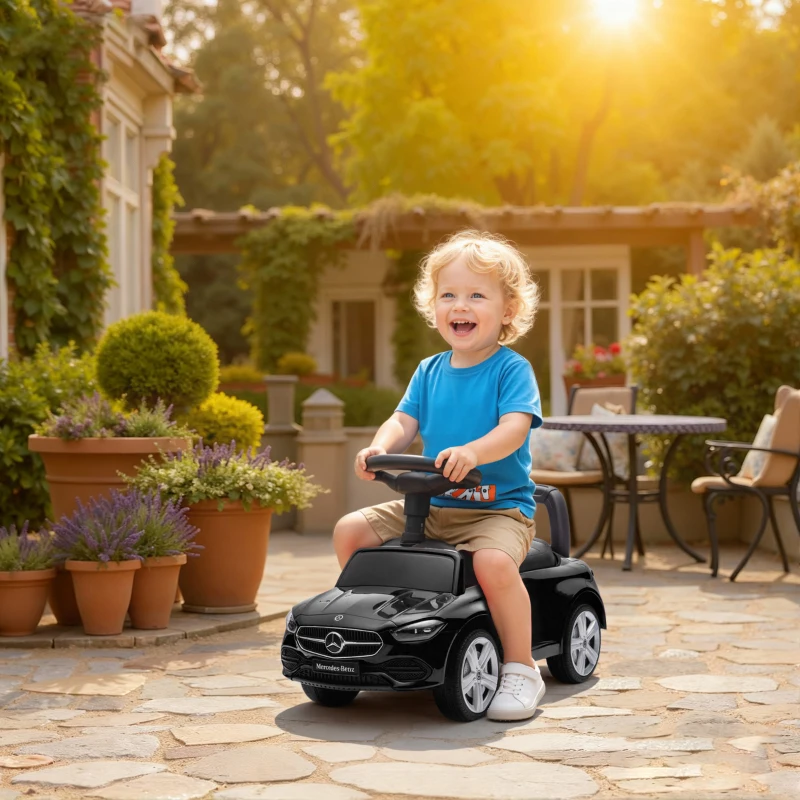 AIYAPLAY Lizenziertes Mercedes‑Benz Kinder‑Rutscher, Schiebewagen mit abnehmbarem Griff, 91 x 40 x 83 cm, schwarz