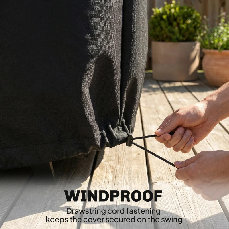 Outsunny Pokrowiec na huśtawkę ogrodową 3-osobową, wodoodporny, wiatroodporny, UV-odporny, materiał Oxford 420D