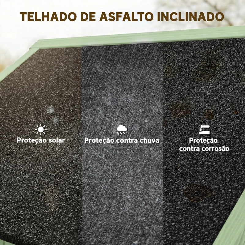 Outsunny Armário de Jardim de Madeira - Cobertizo de Arrumação com Prateleiras 77x54,2x179 cm Verde