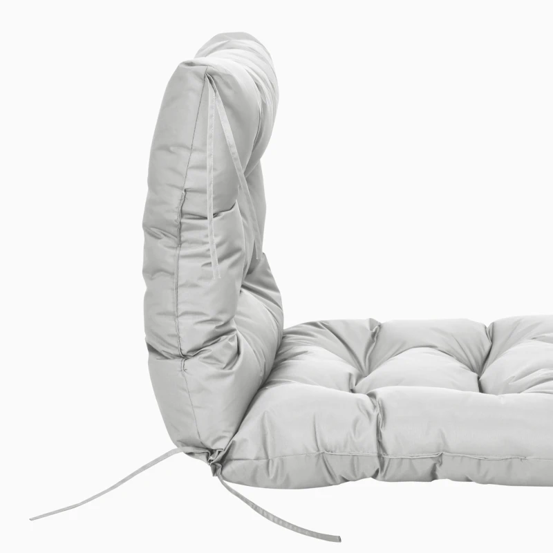 Outsunny Garden Back Chair Cushion, Comfortable Patio Seat Cushion Pad with Backrest for Outdoor & Indoor Use, Light Grey