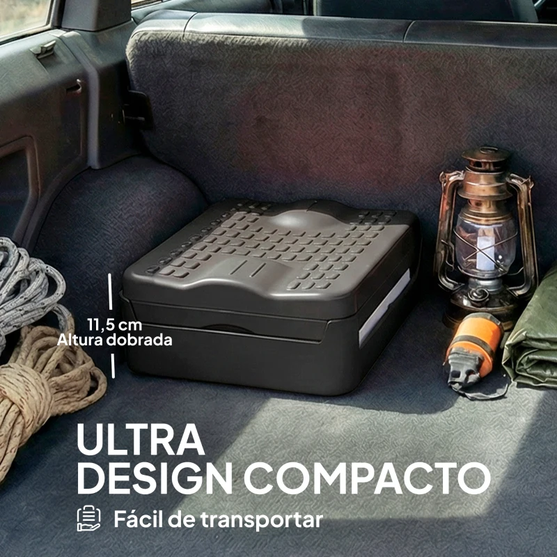 Outsunny Sanita Portátil de PP com 12 Pacotes de Agente Solidificante e 12 Sacos Carga 100kg Exterior Cinzento Escuro