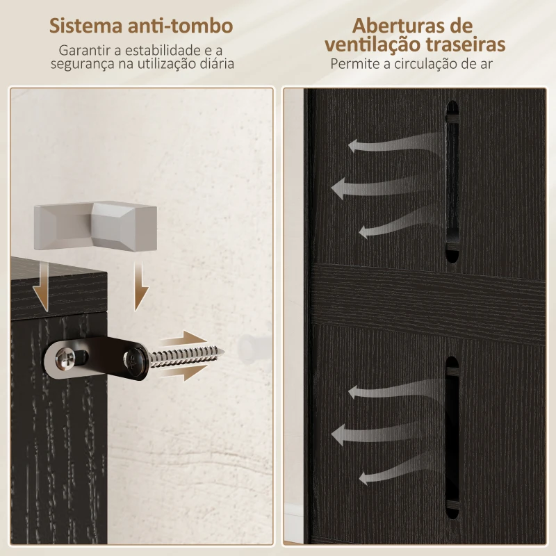 HOMCOM Sapateira para Entrada com Prateleiras Ajustáveis para 20 Pares de Sapatos 72x34,5x103 cm Preto