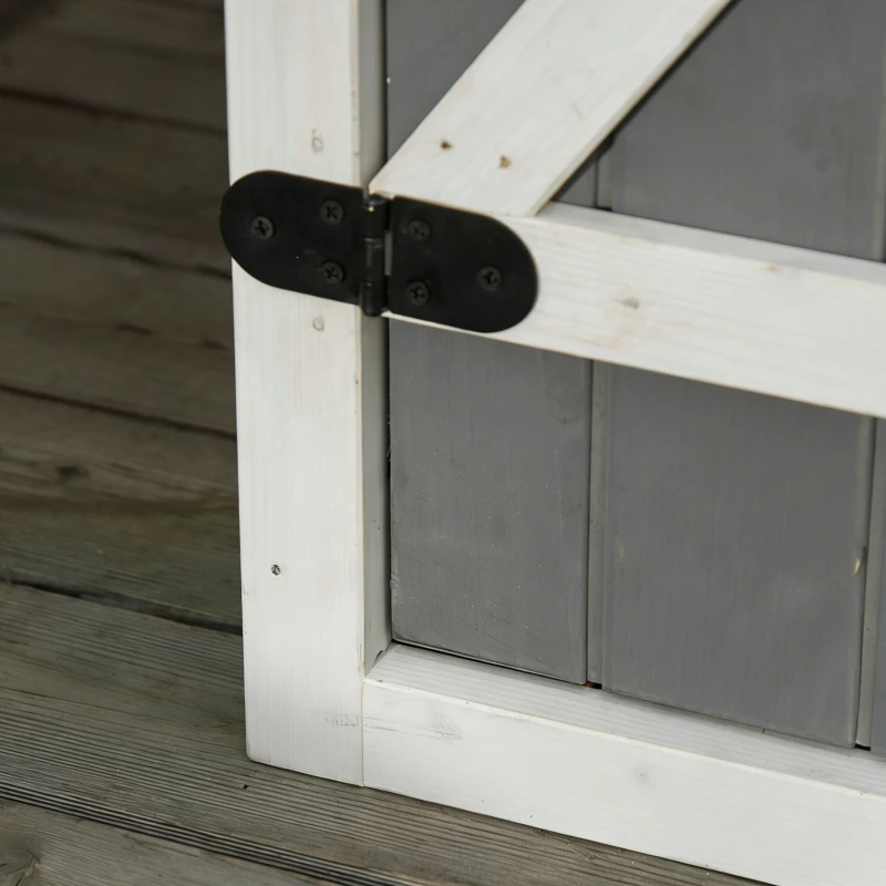 Outsunny Wooden Small Shed, Garden Storage Shed with Shelves and Bolt Latch, 75L x 56W x115H cm, Grey