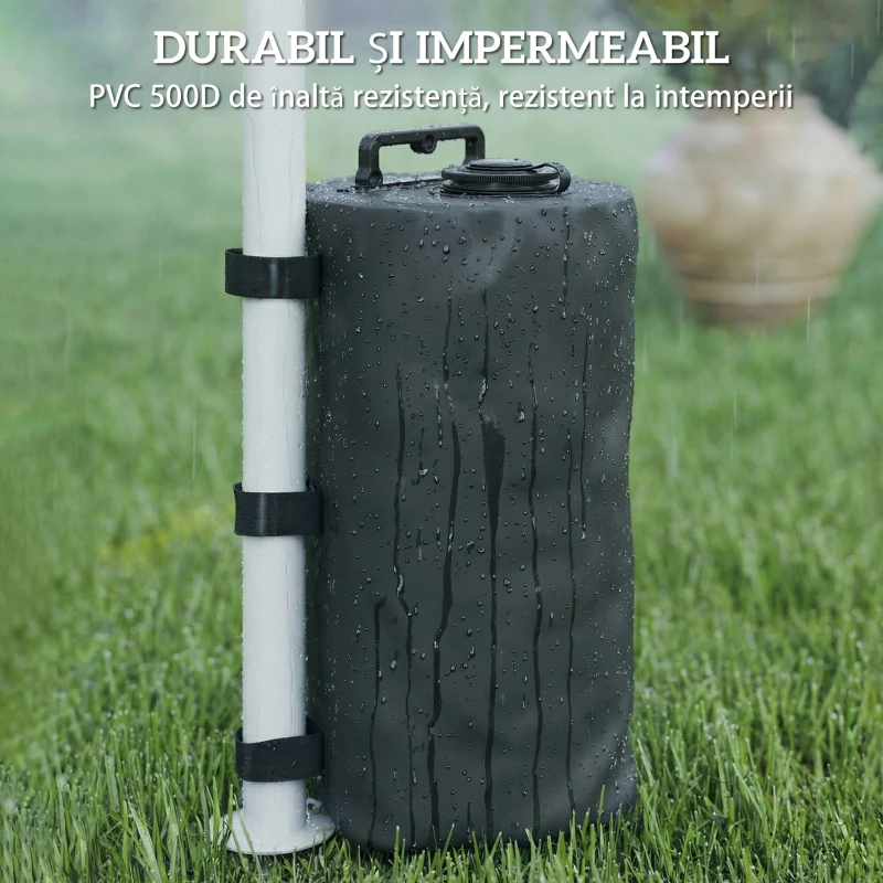 Outsunny Set de 4 Saci Greutăți pentru Pavilion, Saci pentru Cort de Grădină, Negru