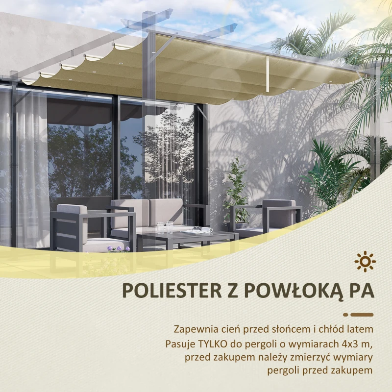 Wodoodporna zadaszenie do pergoli 4x3 m, składane, fala