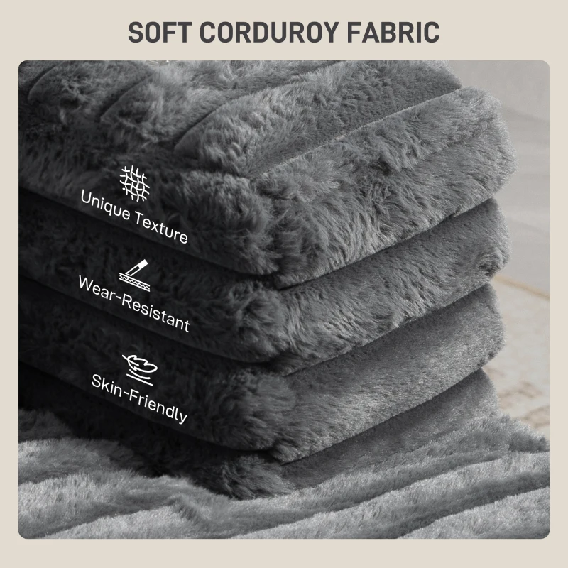 HOMCOM Szezlong 2-osobowy, sofa z funkcją spania 134 x 151 cm z uchwytami na napoje, do salonu, szara