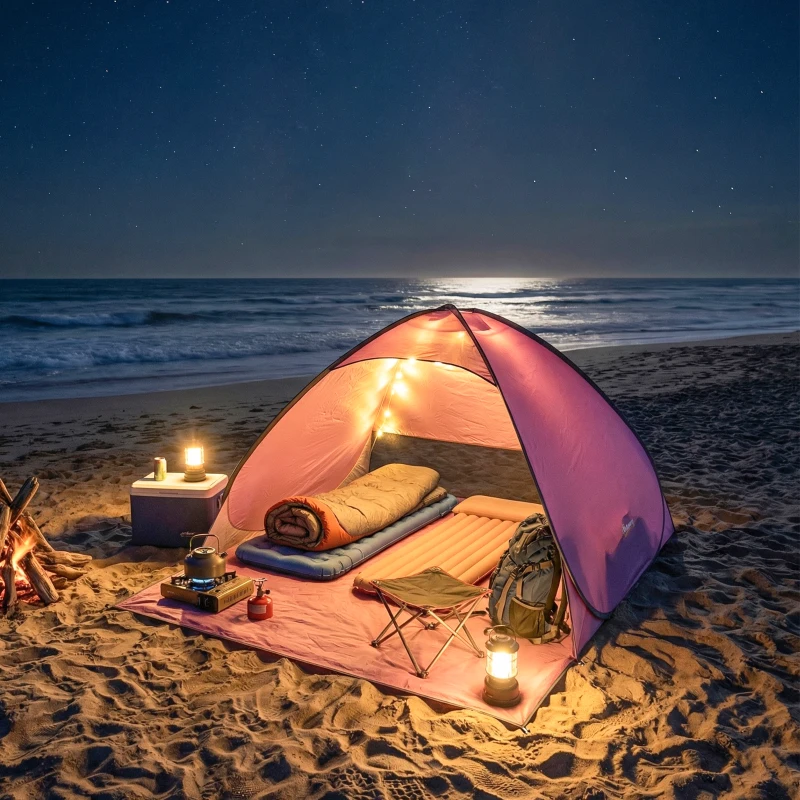 Outsunny Pop up Beach Tent, UV 50+ Sun Shelter with Carry Bag, 2x1.5m for 2-3 Person, Pink