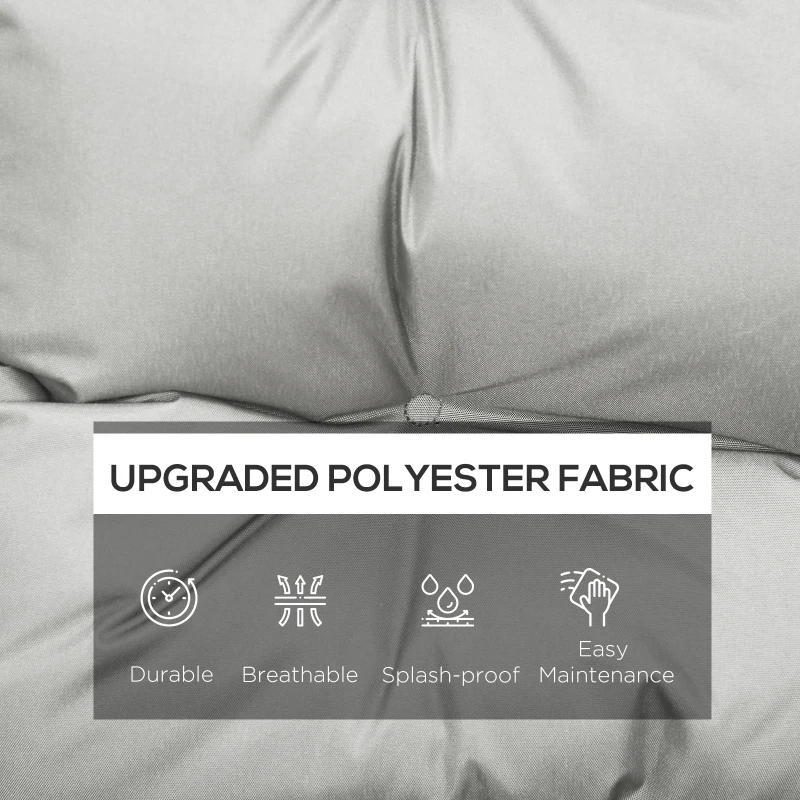 Outsunny Garden Back Chair Cushion, Comfortable Patio Seat Cushion Pad with Backrest for Outdoor & Indoor Use, Light Grey