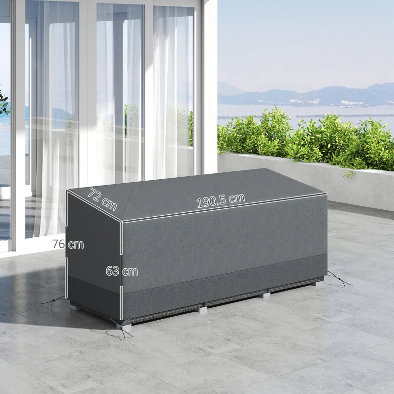 Outsunny Husă pentru mobilier de grădină Rezistentă la iarnă Impermeabilă Anti-UV 600D Oxford 190,5 x 72 x 76 cm Gri deschis