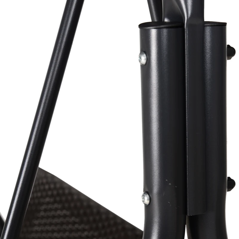 Outsunny Leagăn de Grădină cu 2 Locuri și Acoperiș Reglabil, 140x110x151 cm, Maro și Gri