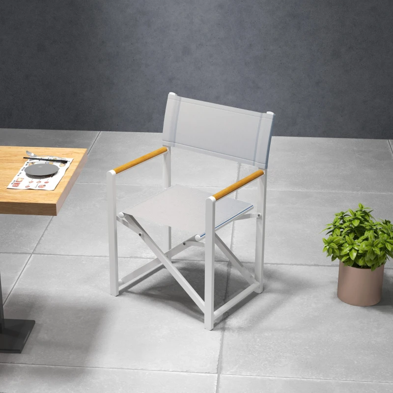 Outsunny Chaise de camping chaise de jardin pliable tissu respirant pour jardin, pêche, plage, pique-nique gris