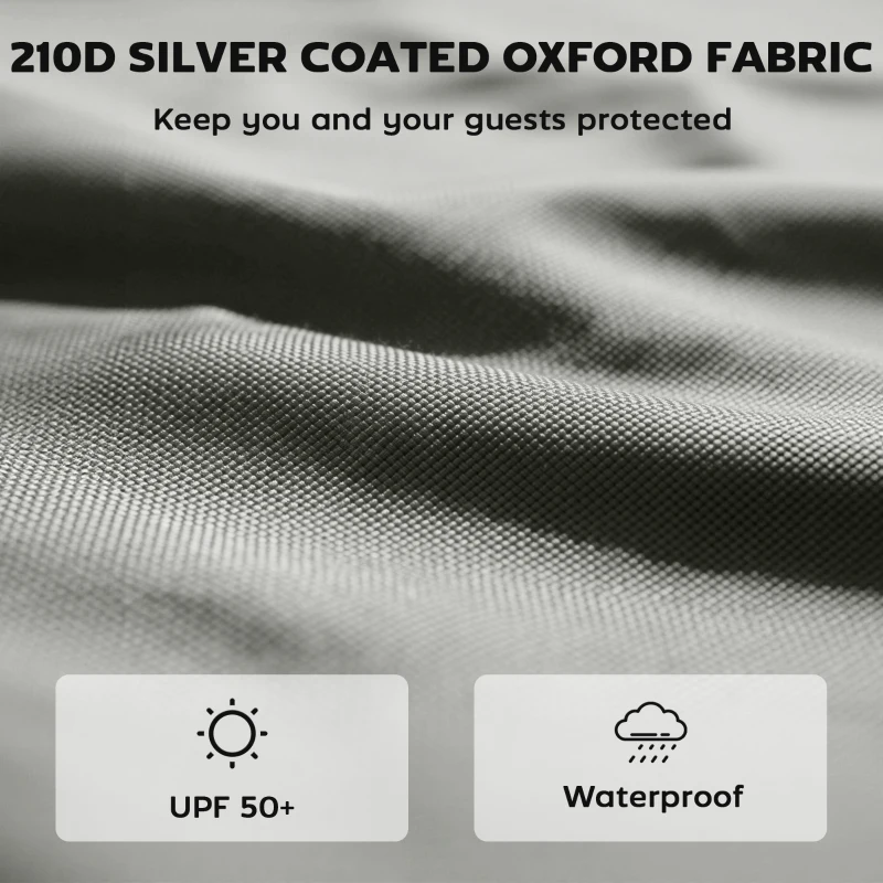 Outsunny 3-częściowy zestaw bocznych ścian z zamkiem błyskawicznym do pawilonu 3x3 m, jasnoszary