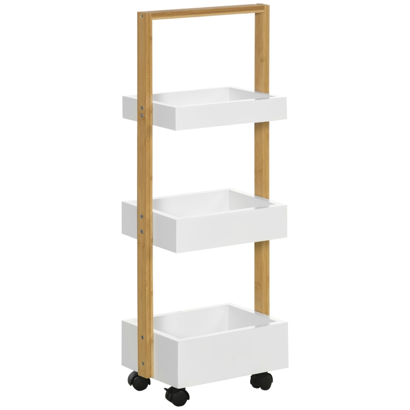 Chariot De Rangement Mobile 4 Niveaux - Cuisine, Salle De Bain - Plastique