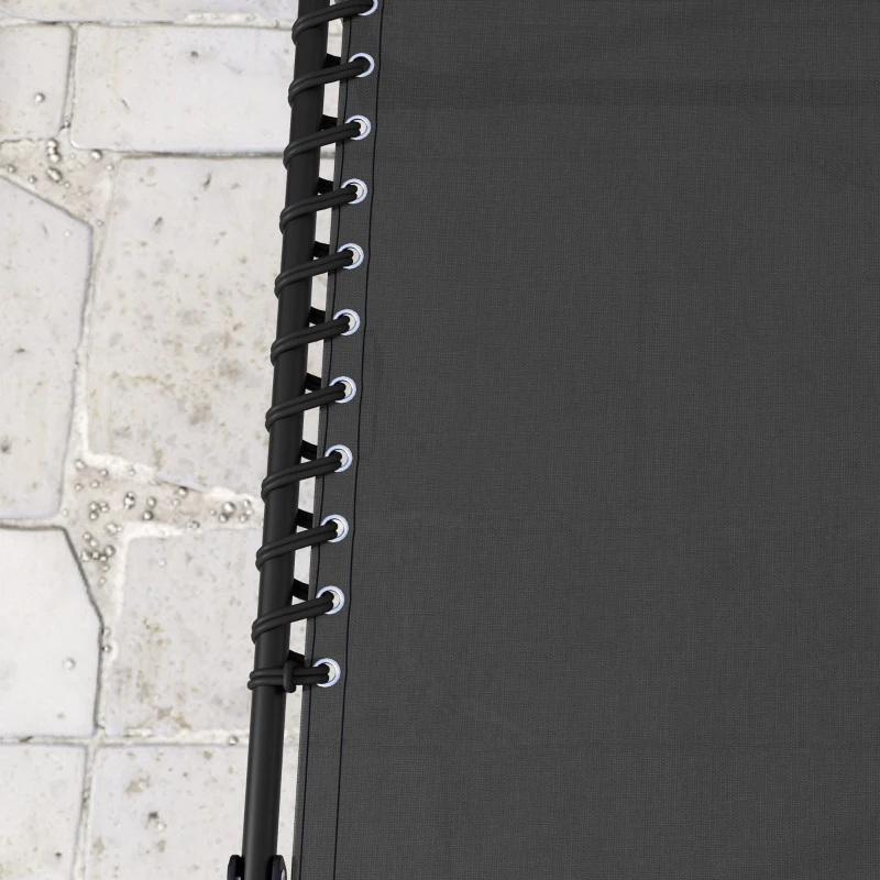 Outsunny Set 2 Șezlonguri din Oțel cu Spătar Reglabil, 189x58x30 cm, Negru