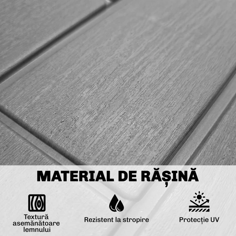 Outsunny Ladă de Grădină 114L din Rășină Impermeabilă și Anti-UV cu Închidere cu Cheie, 56x44x54 cm, Gri