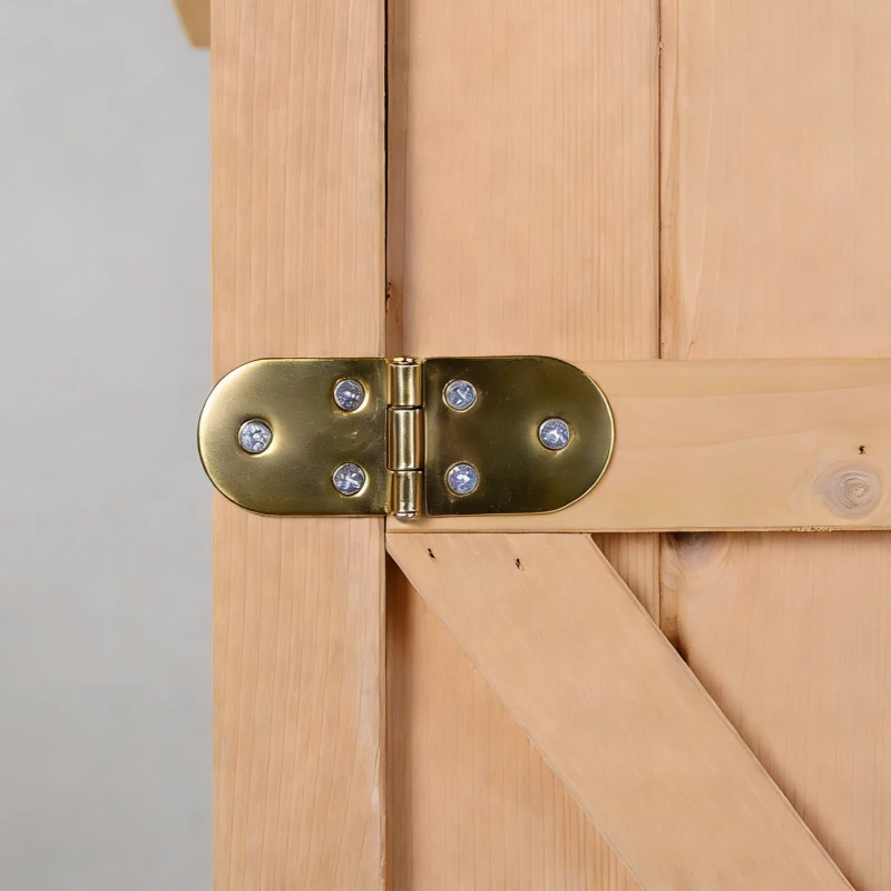 Outsunny Wooden Small Shed, Garden Storage Shed with Shelves and Bolt Latch, 75L x 56W x115H cm, Natural