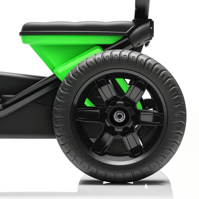 AIYAPLAY Kart à pédales avec roues EVA antidérapantes châssis métallique charge 30 kg pour enfants de 2-5 ans vert