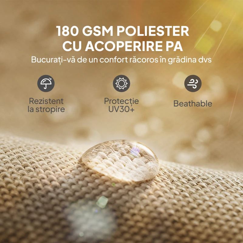 Outsunny Copertină pentru Pergolă 3x3 m din Poliester cu Buzunare și Benzi, 548x122 cm, Bej